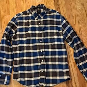 J. Crew Blue and Brown Checkered Men's Shirt